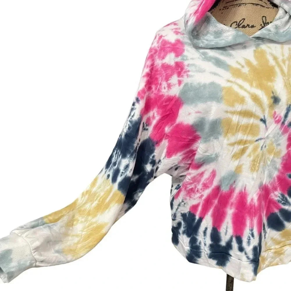 Nation LTD Maris Zumba Tie Dye Hoodie Sweatshirt Size Large - Picture 4 of 8
